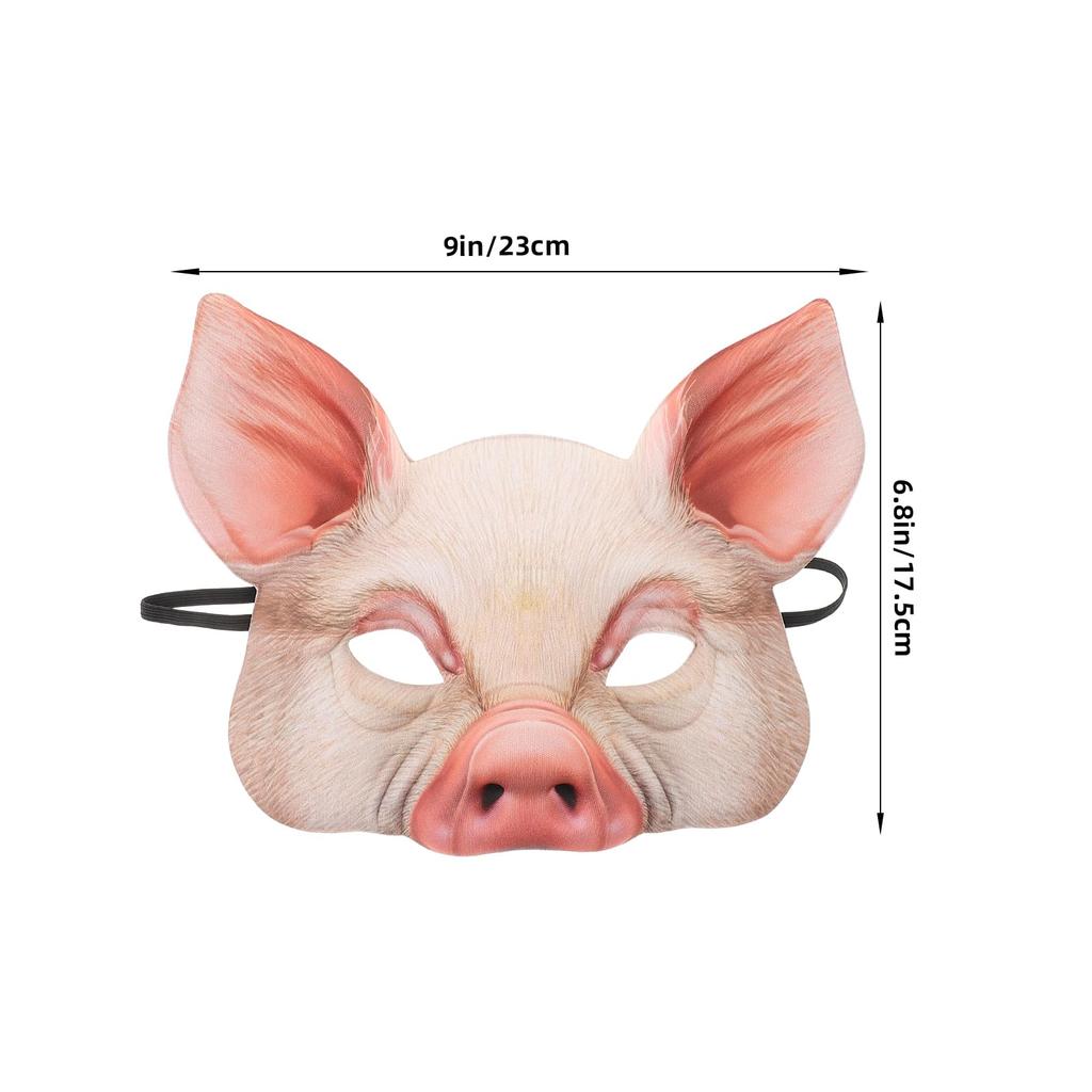 POPETPOP Animal Half Mask, Pig Half Mask, Halloween EVA Half Face Animal Masquerade Mask, Cosplay, Haunted House, Costume Parties, Festivals, Pink