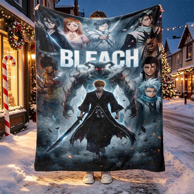 BLEACH Pattern Blanket for Home Decoration, Bed, Sofa, Car Travel, Camping, Suitable for All Seasons, Birthday Christmas Gift