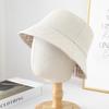 Autumn Winter Bucket Hat Women Double Sided Plaid Fisherman Cap Flat Top Foldable Sunshade Korean Style Casual Vintage