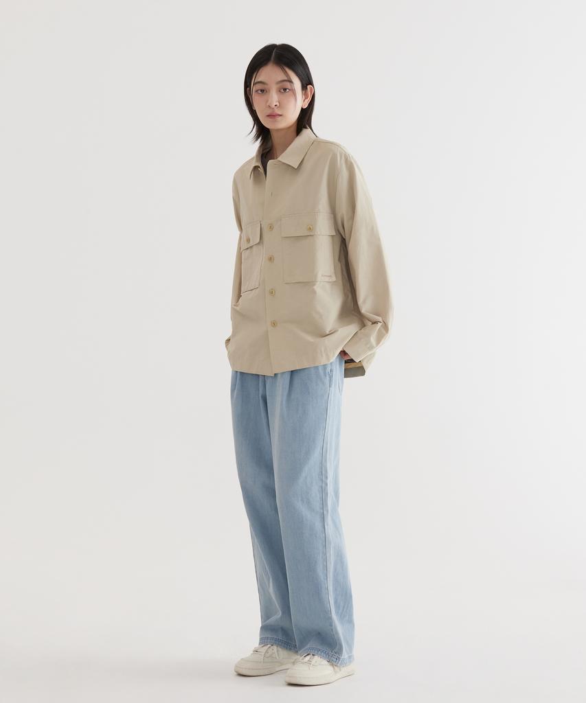 COVERNAT Semi-Wide Lightweight Denim Easy Pants Light Blue