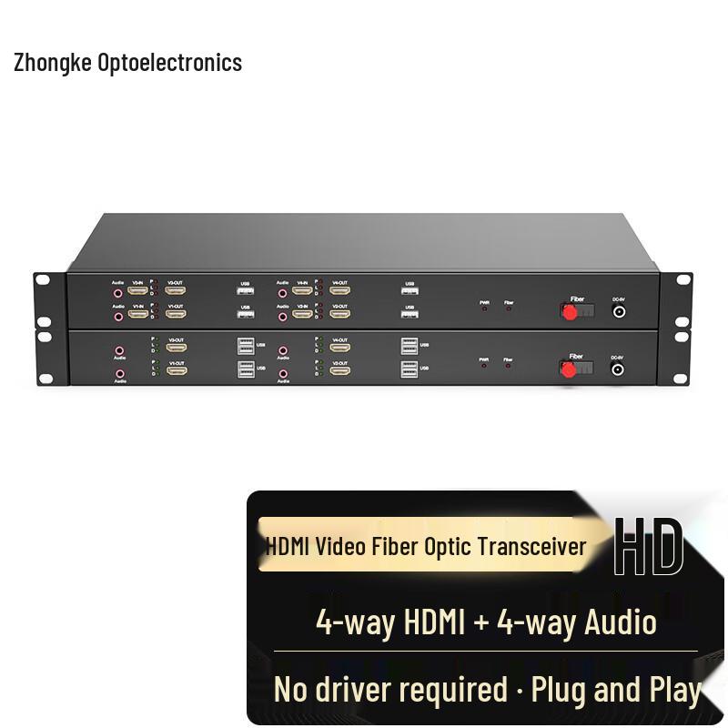 

ZK Optoelectronics 4-Channel HDMI & Audio Fiber Optic Extender