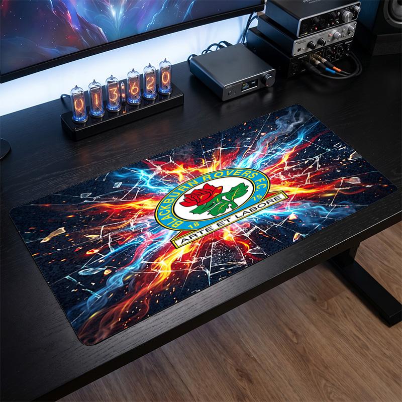 Tappetino per Mouse Grande Stampa Calcio Blackburn Rovers, Tappetino Esteso Antiscivolo per Scrivania da Gioco per Ufficio Casa