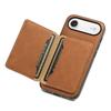 DENIOR D13 For iPhone Air Magnetic Case Card Holder Leather Coated PC + TPU Phone Cover