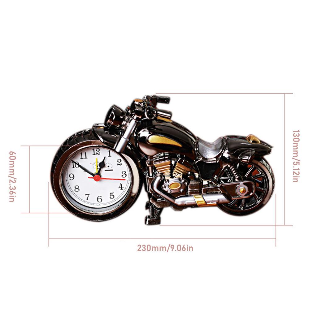 Budzik motocyklowy z tworzywa sztucznego, kwarcowy, zasilany bateriami, zabytkowy zegar biurkowy do domu i akademika