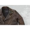 Chinesische Größe Rindsleder Ledermantel Herren Retro Distressed Motorrad Fahrradbekleidung Trendy Jugend LapeSpring und Herbst Mantel