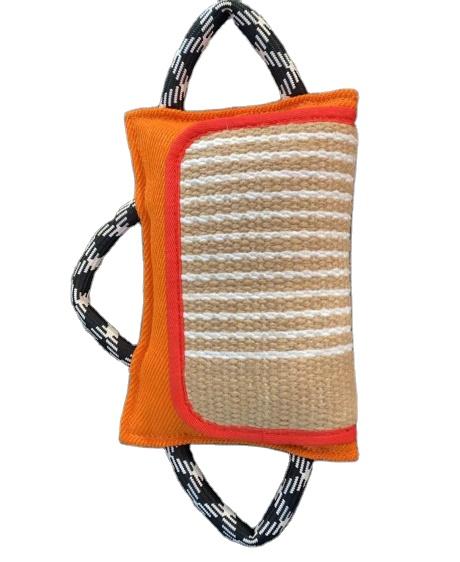 Heavy-Duty Jute Chew Toy for Large Dogs Tear-Resistant Braided Pillow with 3 Handles Reinforced Layer | Aggressive Chewer Proof