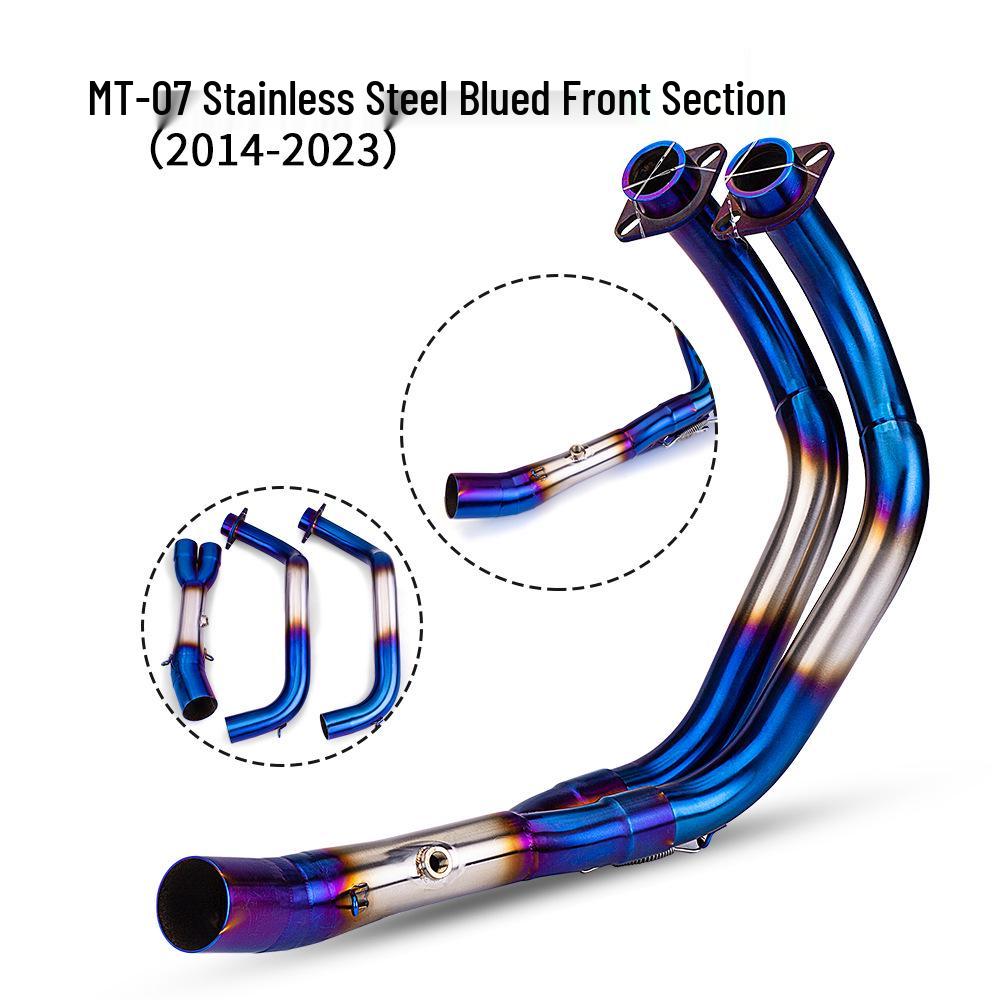 MT07 Exhaust Modification: Stainless Steel Titanium Alloy Front Pipe (2014-2023)