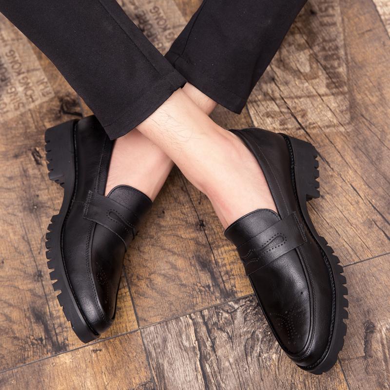 Men Leather Shoes Slip-On Fashion Casual Leather Soft Man Shoes Thick Bottom Flat Classic Design Big Size 38-47