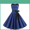 Vestito Vintage a Pois con Zip per l'Estate Casual