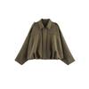 Women's Spring Autumn Faux Suede Lambskin Collar Zip-Up Pilot Jacket Coat