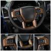 Wood Grain Car Steering Wheel Moulding Panel Cover Trim For Ford F-150 2015-