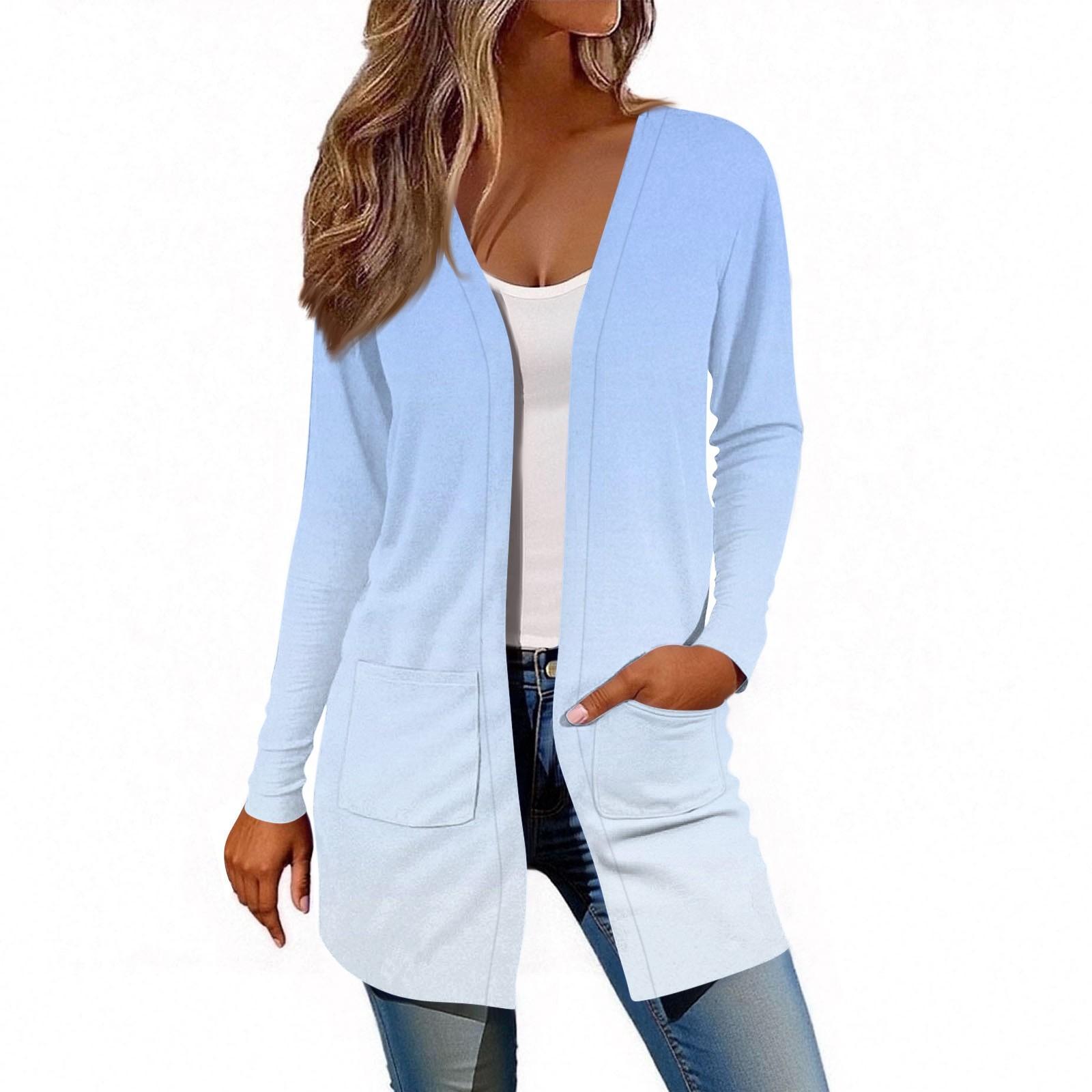 

Women s Long Sleeve Cardigan Casual Jacket With Pockets Top M