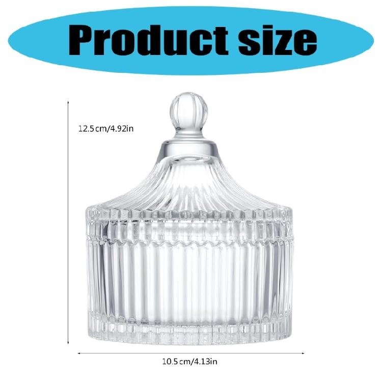 Fashionable Glass Storage Box with 3 Soft Body Powders Puff for Neat and Tidying Space Saving Designs Daily Use