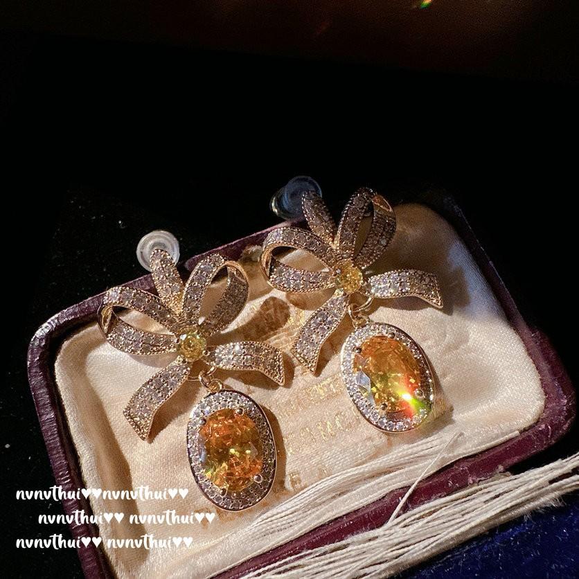 Canary Tourmaline Water Drop Jewel Pear Earrings, Papalacha, 18K Golden Goose Yellow Butterfly Zircon Earrings