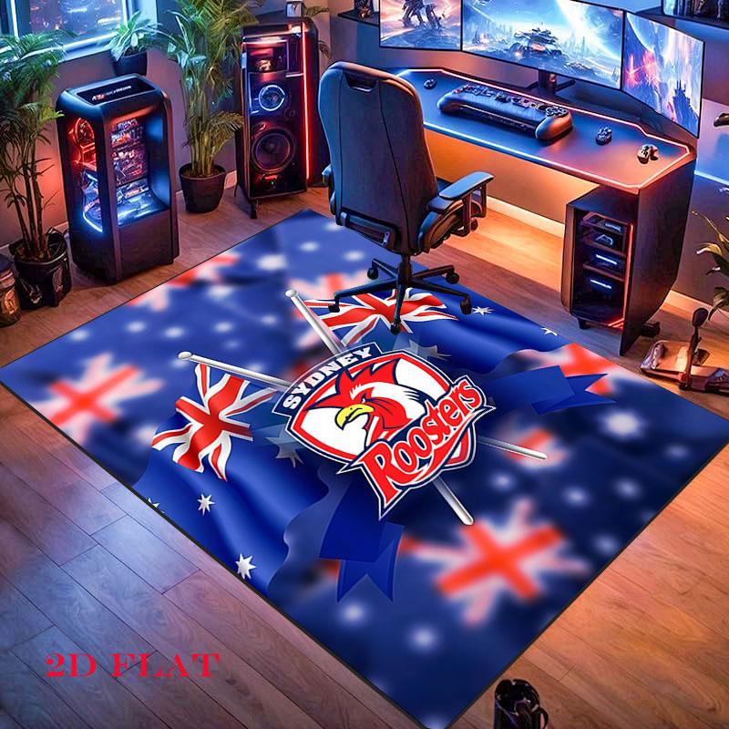 Sydney Roosters Pride Carpet Rug for Living Room Bedroom Home Sofa Decoration,Kids Play Nonslip Floor Mat