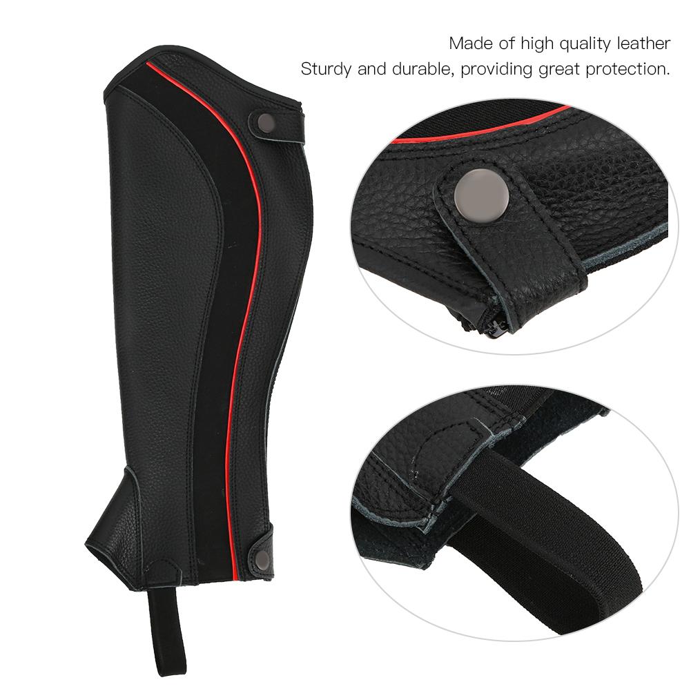 2 BUC Jambiere Profesionale de Echitație Jambiere Protectoare din Piele pentru Călărie NegruM