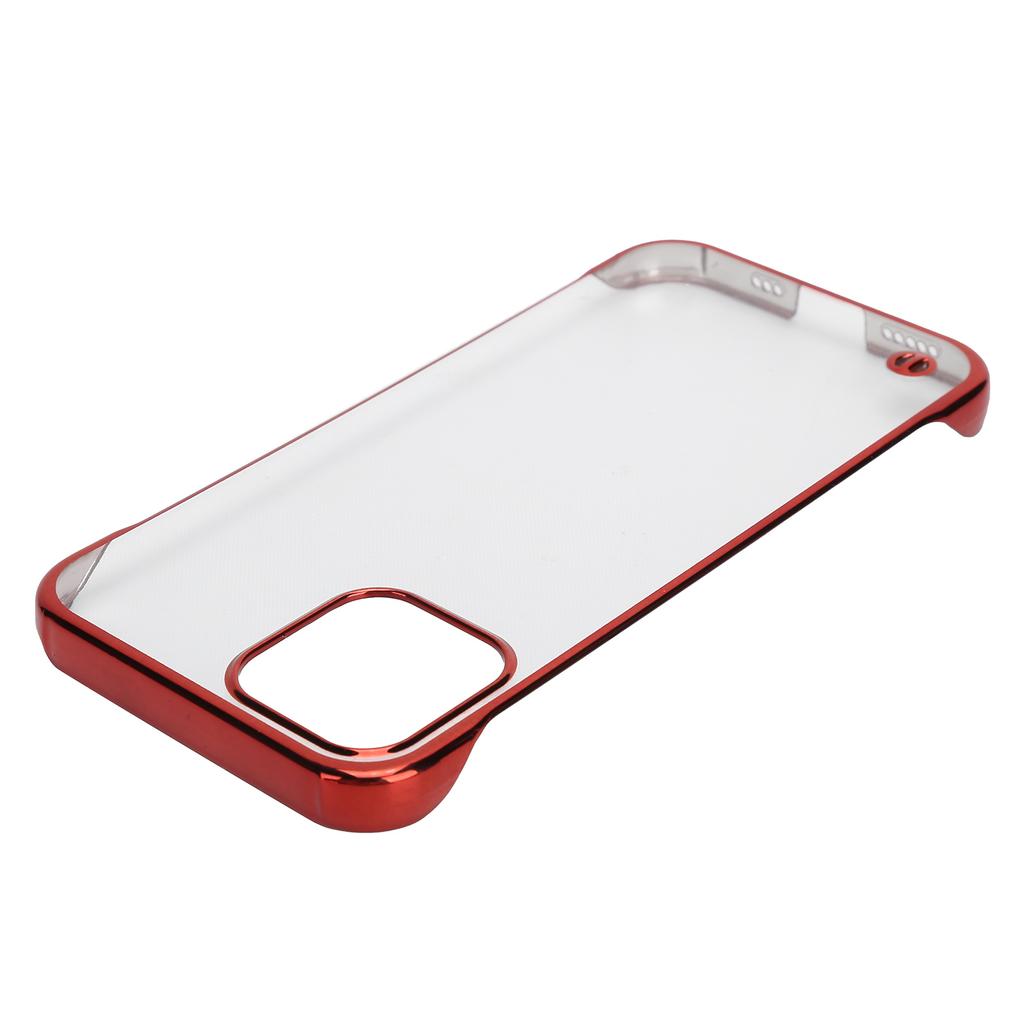 Capa de Celular Rígida de PC Galvanizada para Iphone 12 Meia Borda Transparente