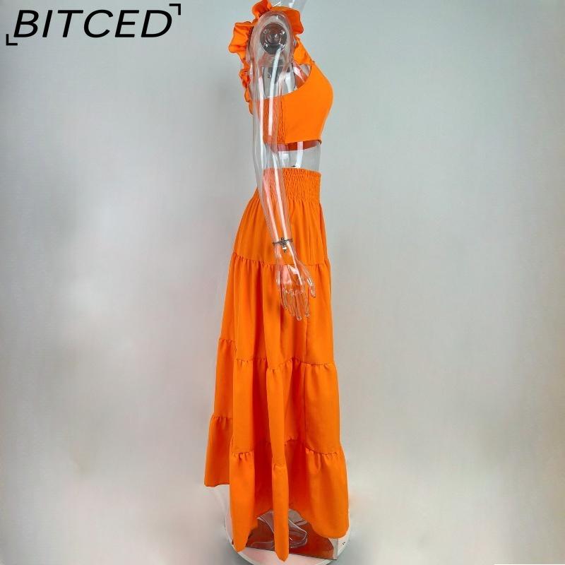 BITCED Spring Women's Commuter Mid-Waist Trendy Strappy Full-Skirted Fashionable Casual Set