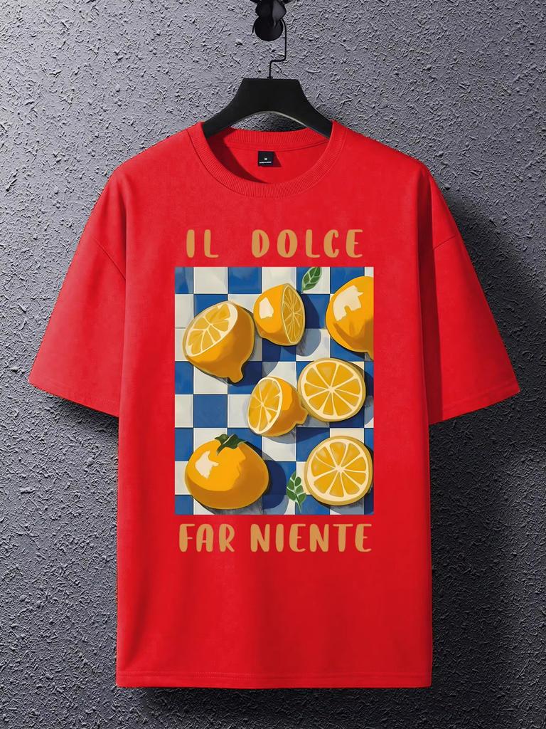 Il Dolce Farniente Lemon Trend Ropa De Verano Camiseta Estampada Camiseta Casual De Hip Hop