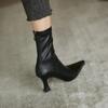 Fashion 2024 New Fashion Pointed Toe Workplace Versatile Thin Heels Solid Color Women's Boots Back Zipper Fashion Boots Formal