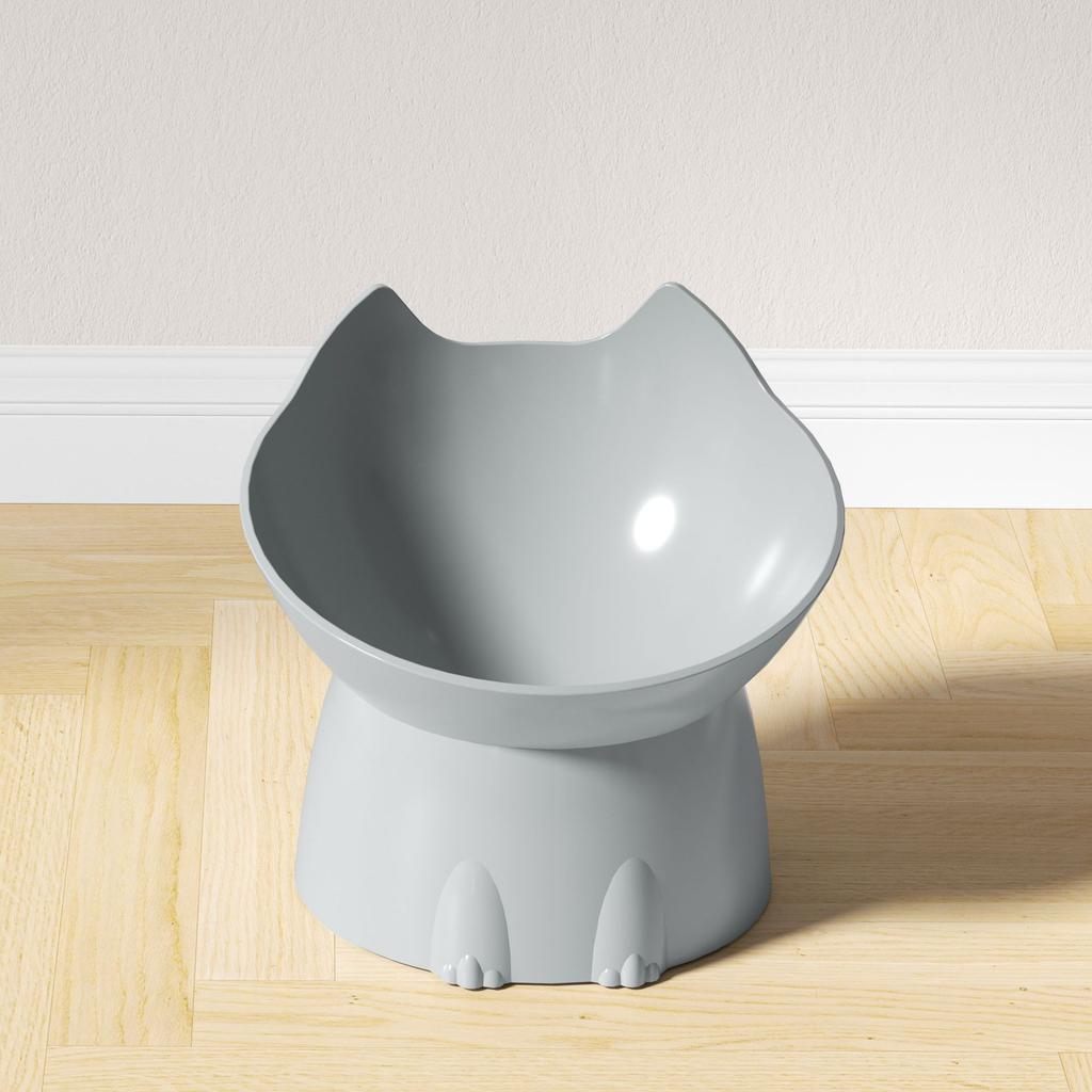 15° Tilted Cat Bowl, Elevated Cat Bowls - for Small Cats/Dogs,Indoor Stainless Steel Anti-Vomiting Pet Bowls,Spine Friendly
