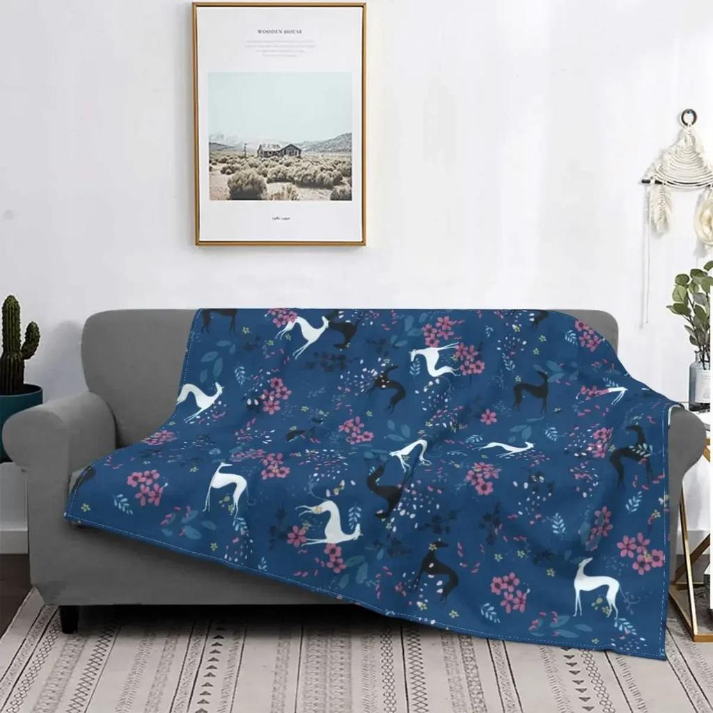 The Whippet Blanket Soft Flannel Fleece Warm Greyhound Sighthound Dog Throw Blankets for Office Bedding Couch Bedspreads