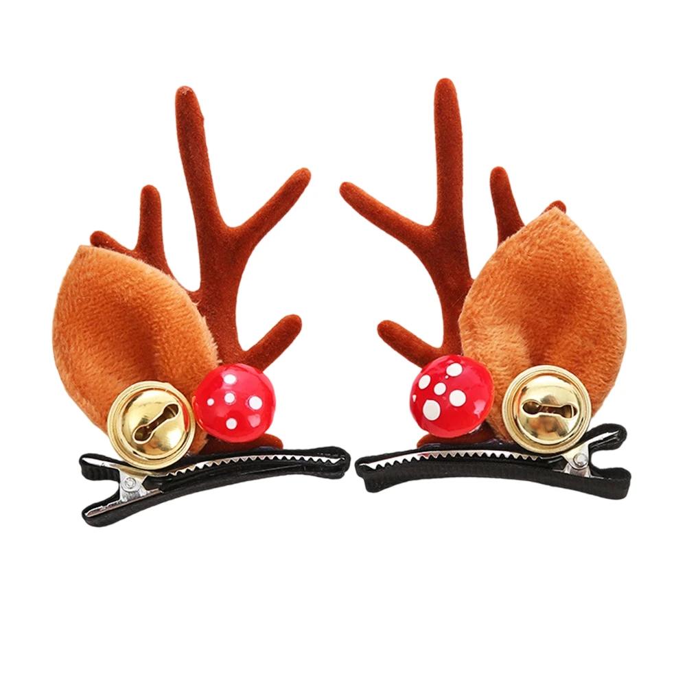 Christmas Decorative Deer Antler Hair Clip Party Costume Accessory Halloween Adult Hair Card Adorable Girl Heart Festival Gift