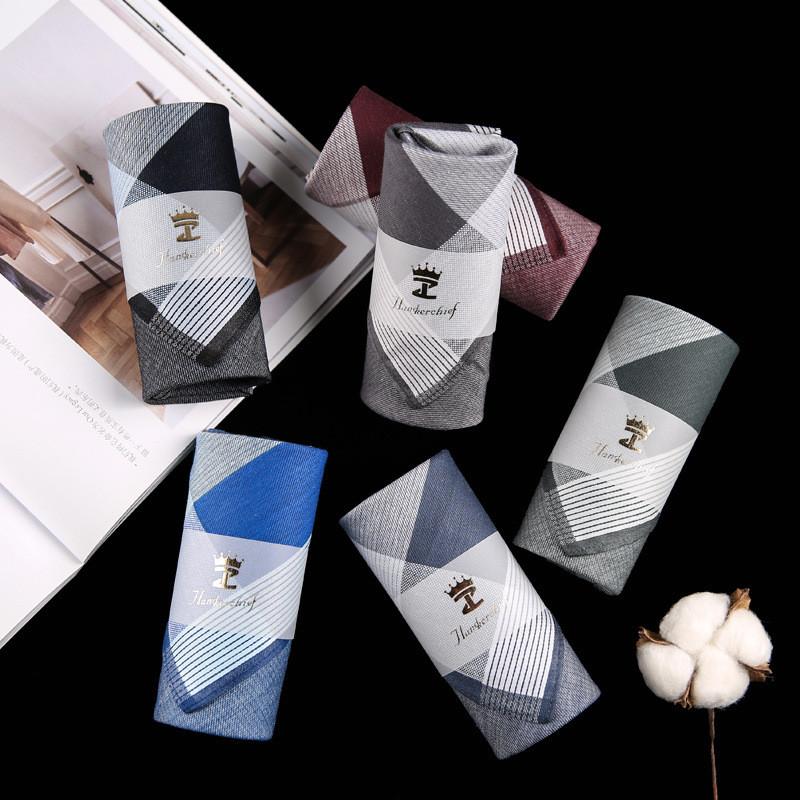 3Pcs 43x43cm Square 100% Cotton Sweat-absorbing Striped Men Pocket Wedding Party Business Chest Towel Handkerchiefs