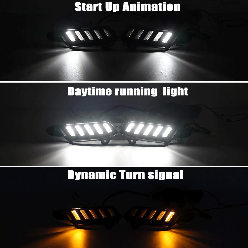 LED DRL Daytime Running Light For Toyota Tacoma 2016 2017 2018  - 2022 12V Daylights Car Yellow Turn Signal Auto
