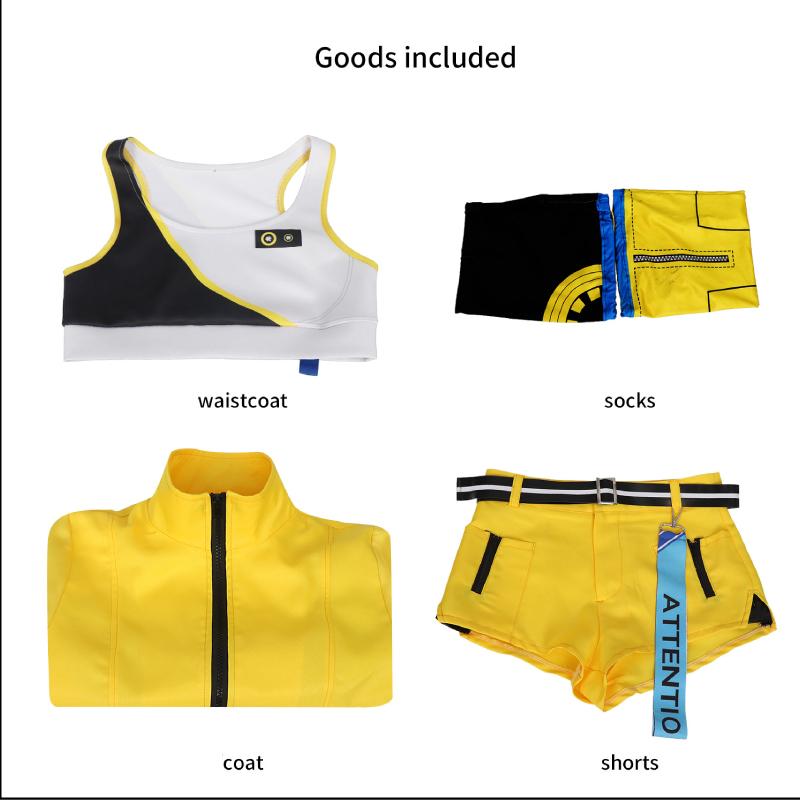 

Аниме Hatsune Miku Косплей 17-я годовщина Желтый костюм Вечеринка Маскарадный набор Платье L