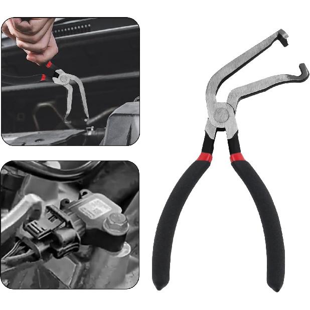 Электрические плоскогубцы с изгибом 60° для автомобилей, Улучшенные плоскогубцы для электрических разъемов с нескользящей рукояткой, Электрические плоскогубцы из углеродистой стали для