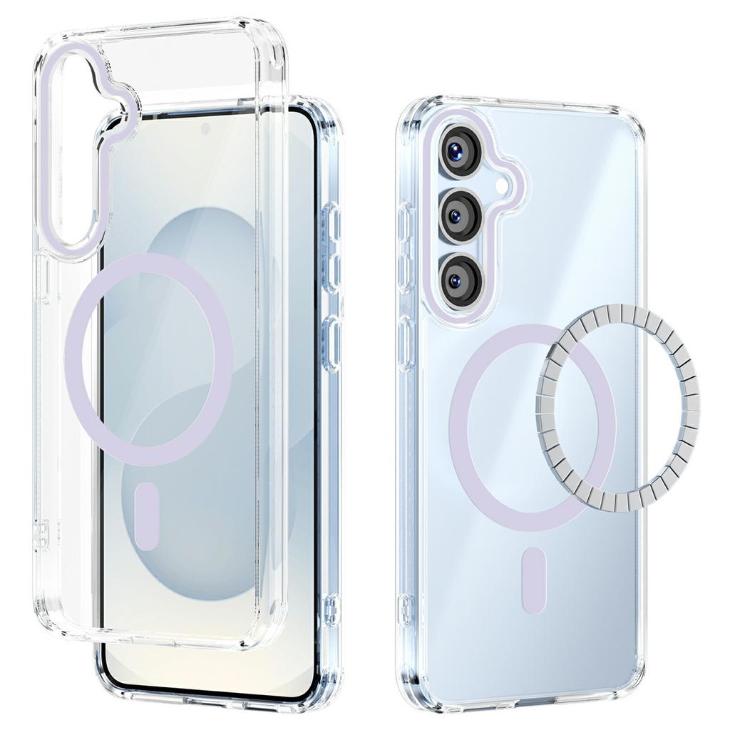 For Samsung Galaxy S25+ Case Compatible with MagSafe Anti Scratch Clear TPU PC Phone Back Cover