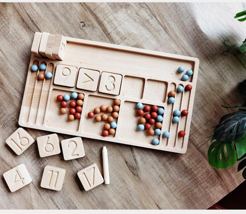 Digital Building Blocks Arithmetic Toy Wooden Counting Number Board Early Education Puzzle Toys