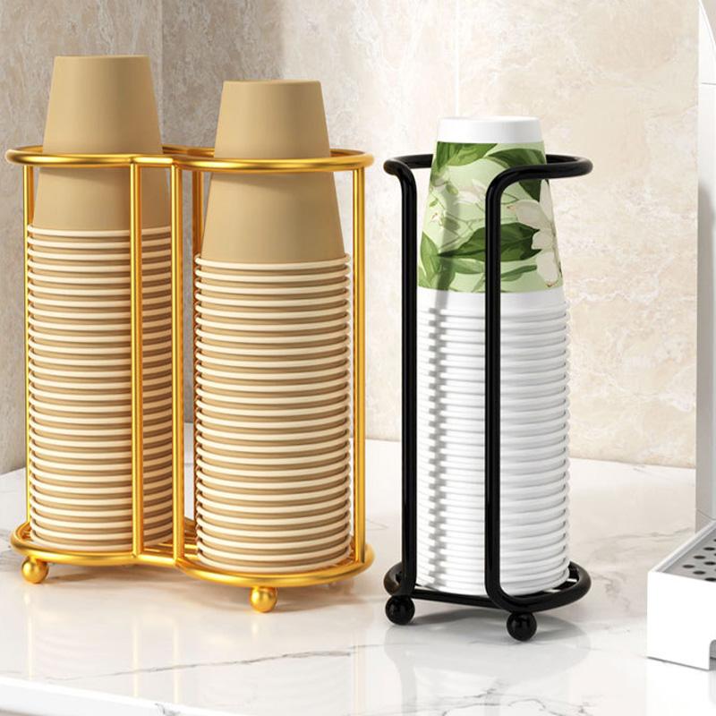 1 buc Suport Depozitare Ceai Cupă de Unică Folosință Suport de Afișare de Lux Grilă Dublă Raft pentru Căni din Fier