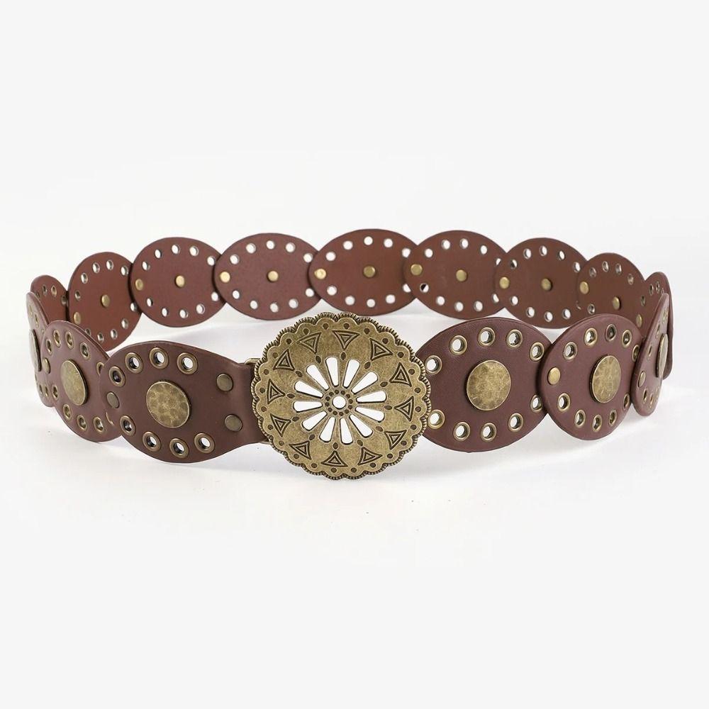 Ceintures de cowboy rondes style western Ceinture métallique style ethnique Ceintures ajourées Accessoires de taille