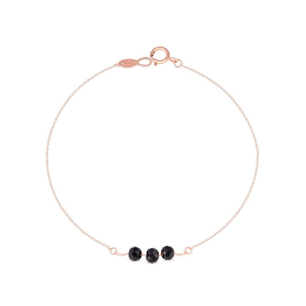 [Dorocy] 14K Kongkongi Black Spinel Bracelet 14K Pink Gold Approximately 16.5cm