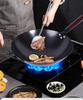 Nitrided Iron Non-Stick Rust-Proof Wok - Forged, No Coating, Round Bottom.