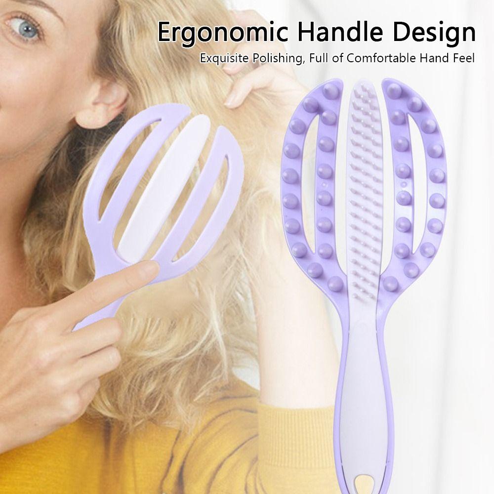 Plastic Hairdressing Comb 2 in  1 Openwork Comb High Quality Massage Comb  Wash Hair