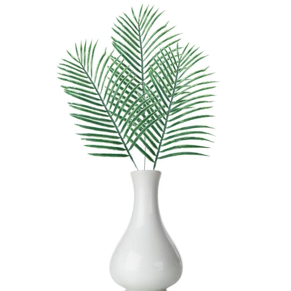 10Pcs Green Leaves Plastic Tropical Leaves with Stems Artificial Plants  Wedding Decor