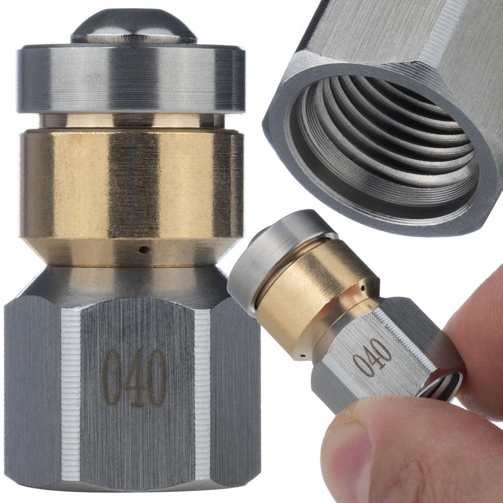 Rotating nozzle N11 (3 holes at the back), for cleaning sewers with a 1/4F hose for a pressure washer