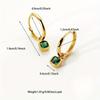 A Pair of Simple and Elegant Retro Geometric Green Square Earrings, Women's Earrings and Earrings, Preferred for Friends' Gatherings