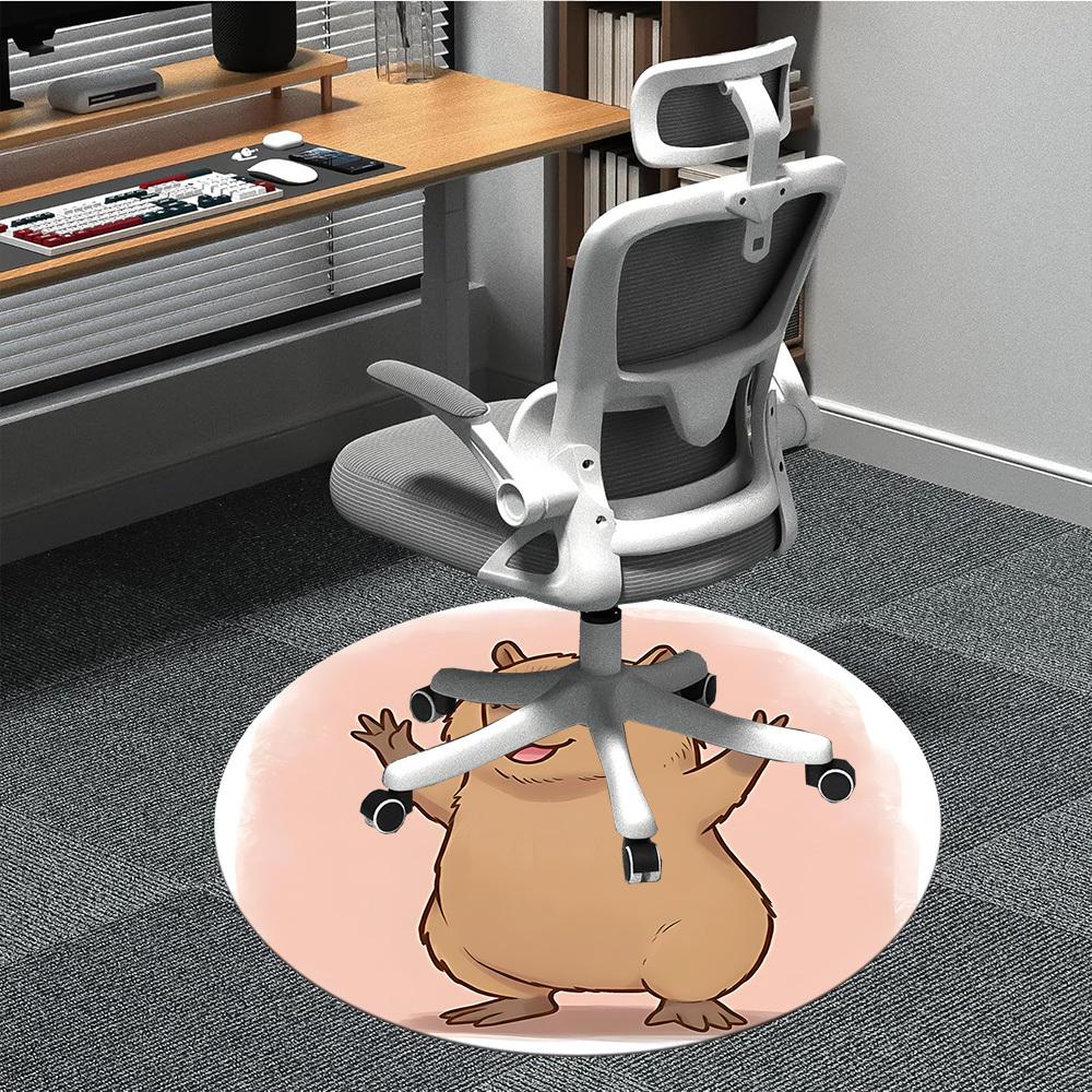 

1pc Cavy, Capybara Chair Carpet for Office, Soft Flannel Throw Mat, Perfect for Office, Holiday Party Decoration Choice yy260209015 80cm by 80cm