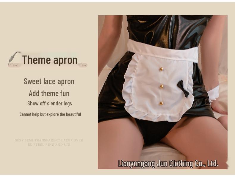 Seductive Leather Maid Bunny Costume Set – European & American Style Lingerie