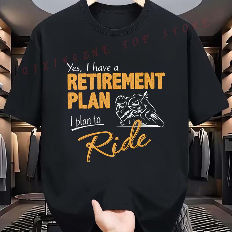 Retirement Plan Biker Motorcycle Motorbike Mens TShirt Funny Present For Mens Short Sleeve TShirts Oneck Top Tees
