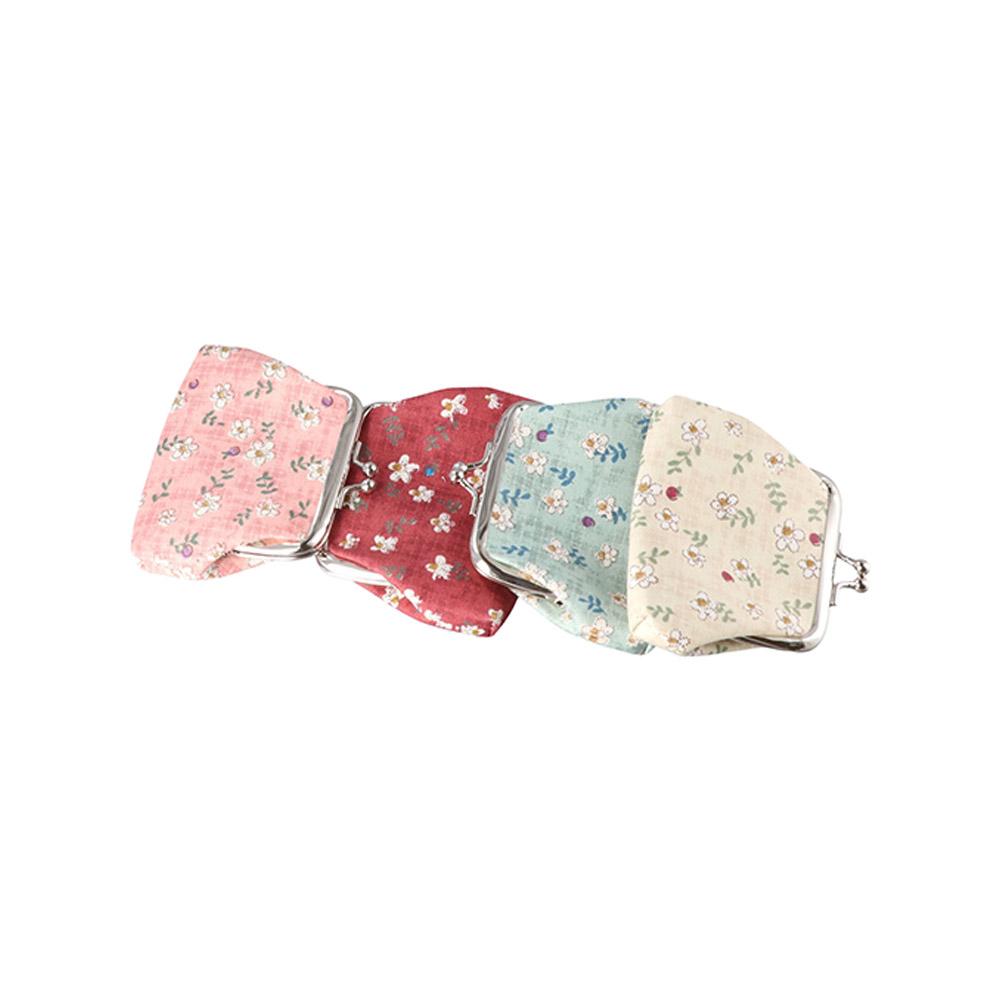 Vintage Flower Print Retro Hasp Purse Women Money Clip Small Wallet Coin Purse Clutch Bag