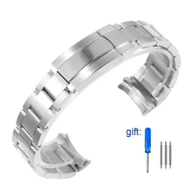 

Ремешки для Rolex Oyster Perpetual Datejust DAYTONA SUBMARINER Роскошный мужской ремешок для часов Браслет из нержавеющей стали 904L 20 мм 21 мм 20mm серебряный