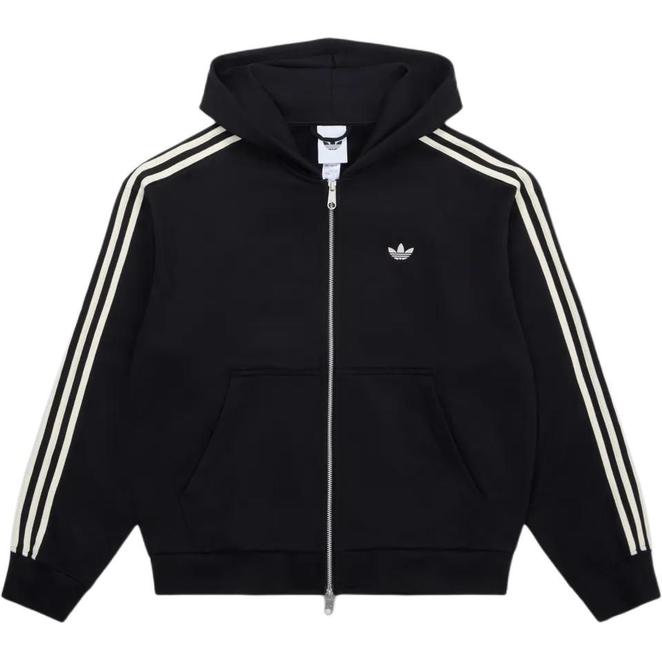 Adidas Originals Striped Logo Embroidered Hooded Zip-Up Long Sleeve Sweatshirt Men sweatshirt KC9315 L