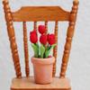 1:12 Puppenhaus Miniatur Rote Tulpe Topfpflanze Topf Blume Heim Garten Dekor