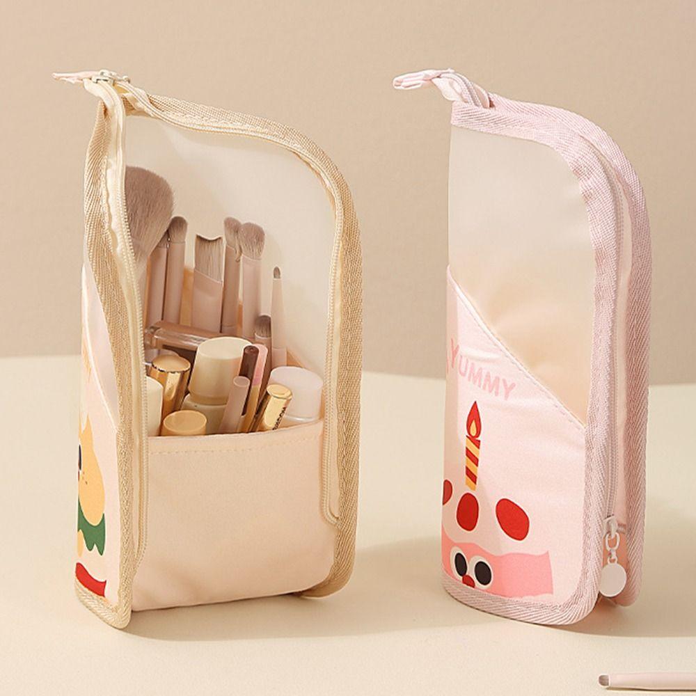 Professional Polyester Folding Makeup Bag Folding Design Portable Stand Cosmetic Bag Waterproof Make Up Organizer Travel Use