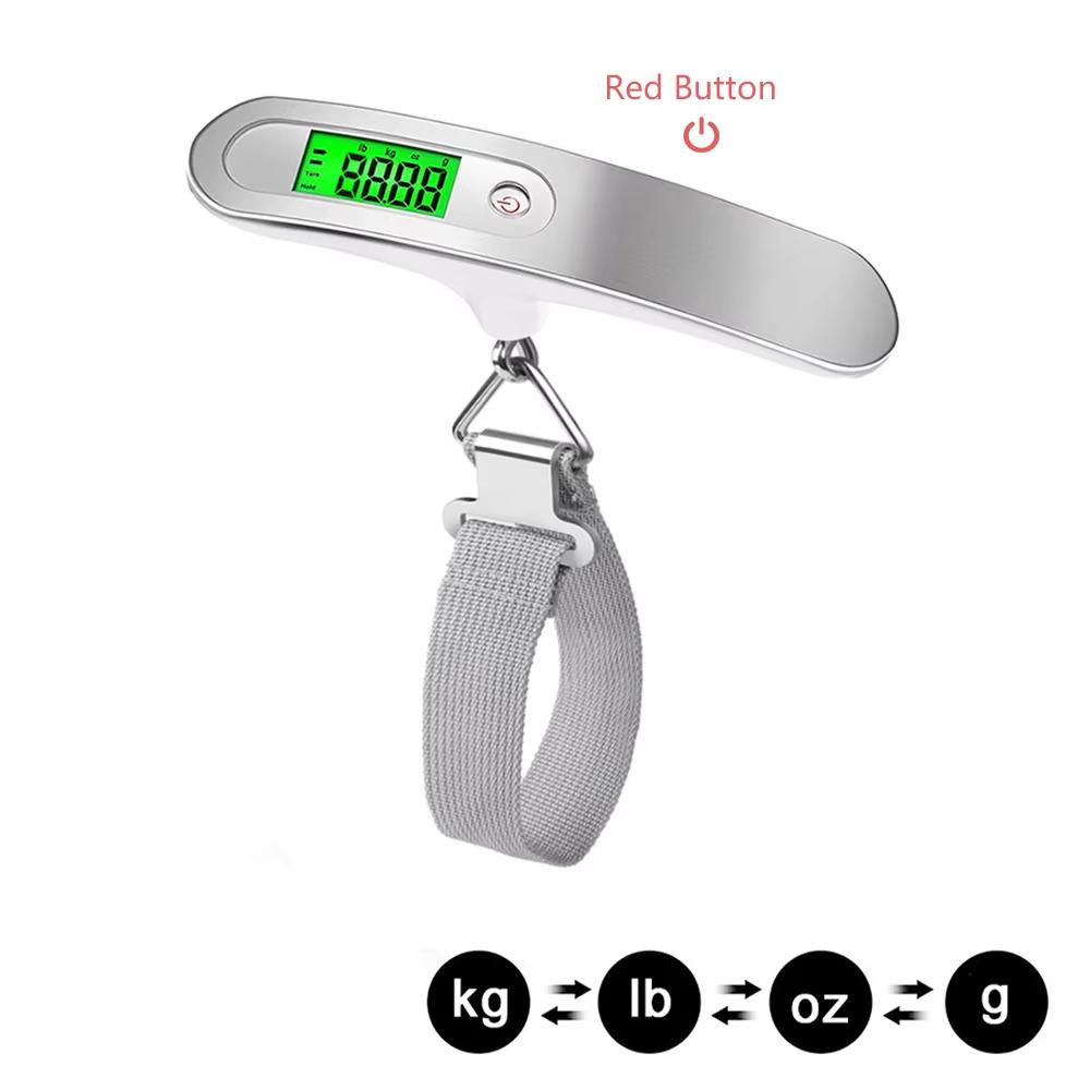 Scale Electronic Backlight Scale Spring Balance Luggage Scale Steelyard Suitcase Travel Hanging Steelyard Hook Scale 50kg/110lb